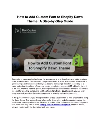 Your Guide to Adding Custom Fonts in Shopify's Dawn Theme