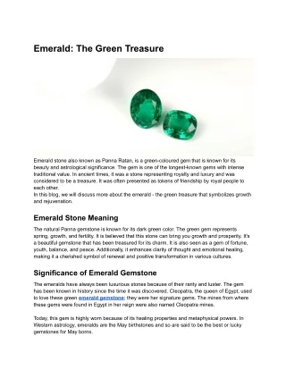 Emerald_ The Green Treasure