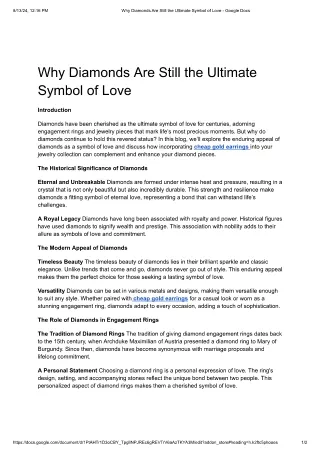 Why Diamonds Are Still the Ultimate Symbol of Love