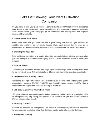 Let's Get Growing_ Your Plant Cultivation Companion