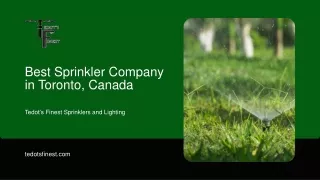 Best Sprinkler Company in Toronto, Canada - Tedot’s Finest Sprinklers