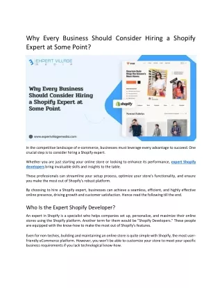 Why Every Business Should Consider Hiring a Shopify Expert at Some Point