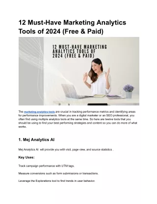 12 Must-Have Marketing Analytics Tools of 2024 (Free & Paid)