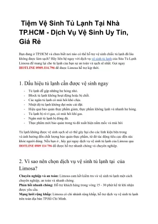 Vệ sinh tủ lạnh