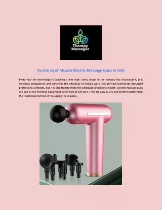 Evolution of Muscle Electric Massage Guns in USA