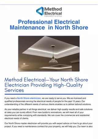 Professional Electrical Maintenance  in North Shore