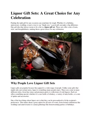 Liquor Gift Sets A Great Choice for Any Celebration