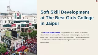 Soft Skill Development at The Best Girls College in Jaipur