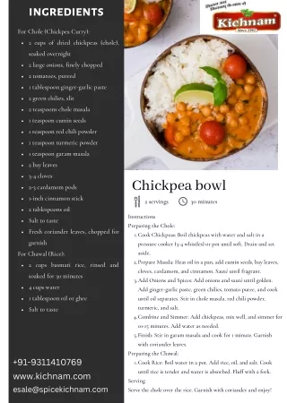 Kichnam Chana Masala Powder