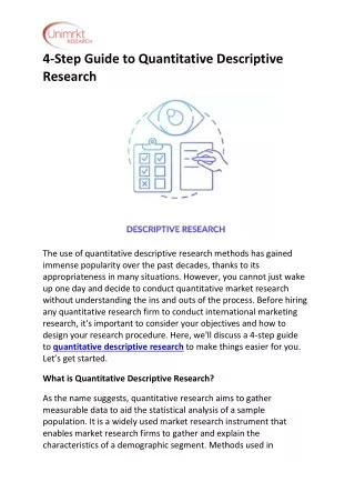 4-Step Guide to Quantitative Descriptive Research