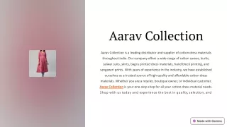 Best Cotton Sarees Manufacturers | Aarav Collections