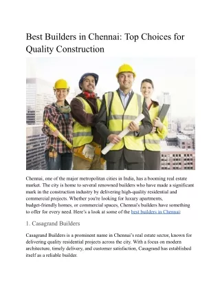 Best Builders in Chennai_ Top Choices for Quality Construction