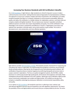 Increasing Your Business Standards with ISO Certification