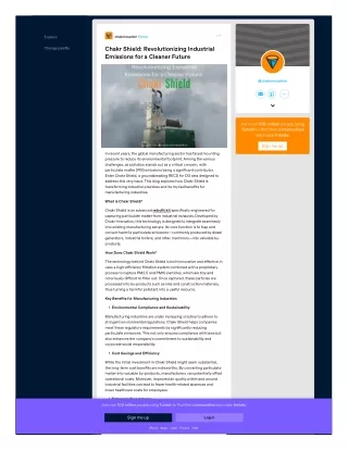 Chakr Shield: Revolutionizing Industrial Emissions for a Cleaner Future
