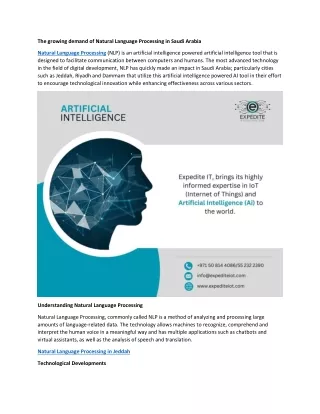 The Growing Demand for Natural Language Processing in Jeddah