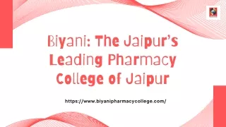 Biyani Pharmacy College : Jaipur's Top Pharmacy College