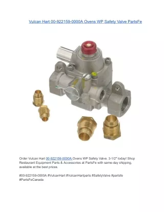 Vulcan Hart 00-922159-0000A Ovens WP Safety Valve, 3-1/2" | PartsFe