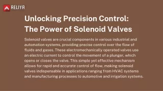 Unlocking the Power of Solenoid Valves: Efficiency in Flow Control