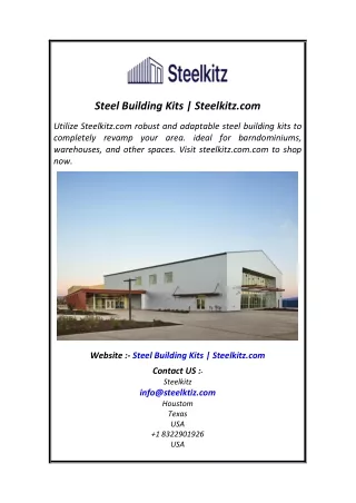 Steel Building Kits  Steelkitz.com