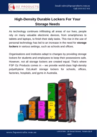 High-Density Durable Lockers For Your Storage Needs