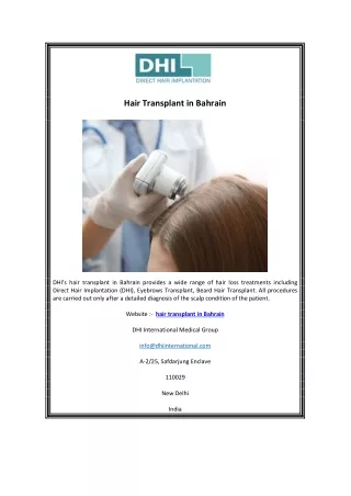 Hair Transplant in Bahrain