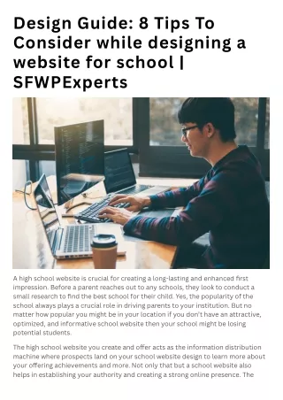 School Website Design Guide 8 Tips To Consider while designing a website for school  SFWPExperts