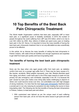 10 Top Benefits of the Best Back Pain Chiropractic Treatment (1)