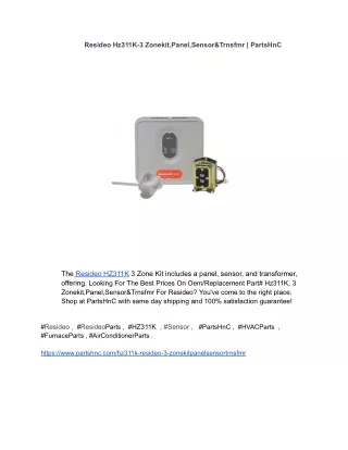 Resideo Hz311K-3 Zonekit,Panel,Sensor&Trnsfmr _ PartsHnC