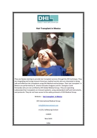 Hair Transplant in Mexico
