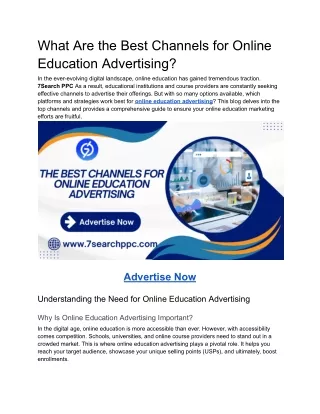 What Are the Best Channels for Online Education Advertising