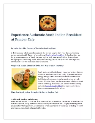 Top-Rated Vegetarian Restaurant with Award-Winning South Indian Cuisine