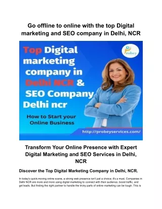 top Digital marketing and SEO company in Delhi, NCR