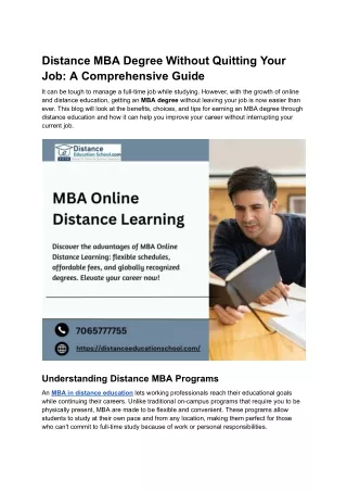 Distance MBA Degree Without Quitting Your Job_ A Comprehensive Guide