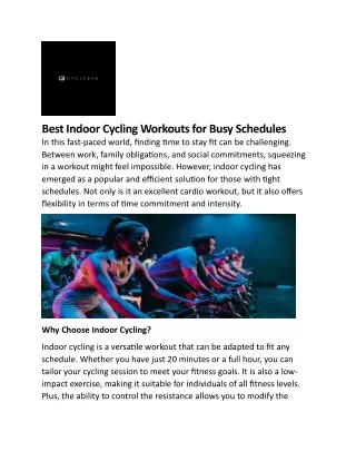 Best Indoor Cycling Workouts for Busy Schedules