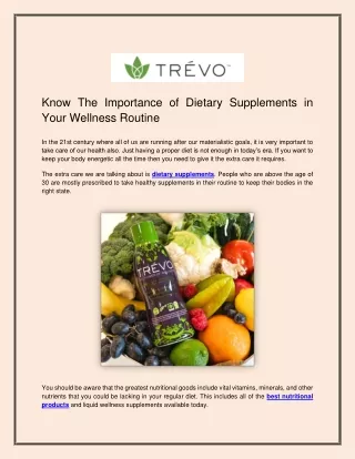 Know The Importance of Dietary Supplements in Your Wellness_Routine