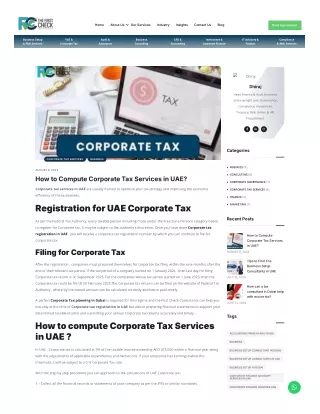 How to Compute Corporate Tax Services in UAE?