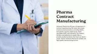 Pharma Contract Manufacturing Company in India