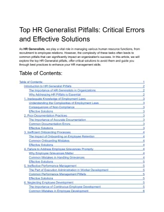 Top HR Generalist Pitfalls_ Critical Errors and Effective Solutions