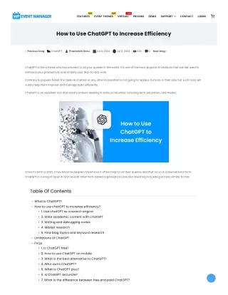 how to use chatgpt to increase efficiency