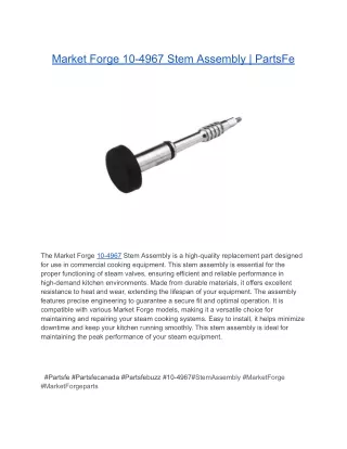 Market Forge 10-4967 Stem Assembly _ PartsFe