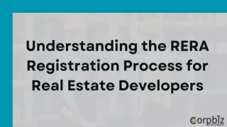 Understanding the RERA Registration Process for Real Estate Developers