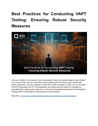 Best Practices for Conducting VAPT Testing_ Ensuring Robust Security Measures