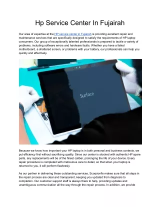 Hp Service Center In Fujairah