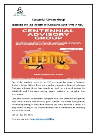 The Impact of NYC Investment Firms on the Global Financial Market