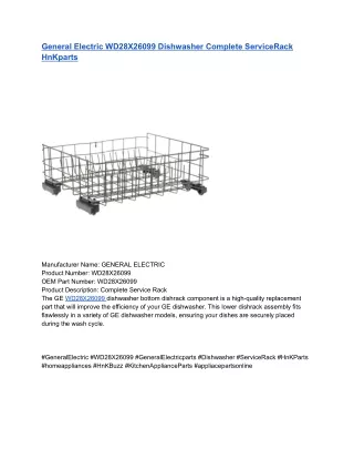 General Electric WD28X26099 Dishwasher Complete ServiceRack HnKparts