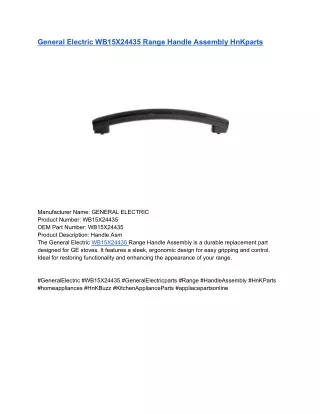 General Electric WB15X24435 Range Handle Assembly HnKparts