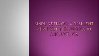 Bindu Vethody: A Resilient Advocate for Justice in San Jose, CA