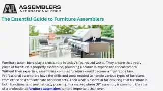 Expert Furniture Assemblers Your Trusted Assembly Service