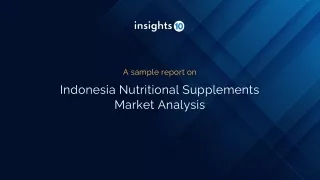 Indonesia Nutritional Supplements Market Analysis