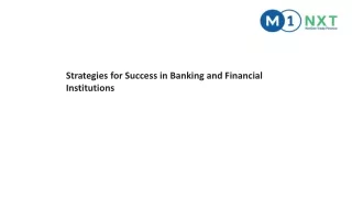 Strategies for Success in Banking and Financial Institutions